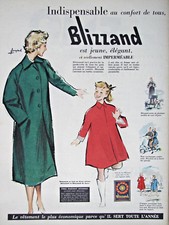 Original Print AD 1955 waterproof BLIZZAND guaranteed weave BOUSSAC - courone