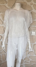 Robe de plage ajourée blanche
