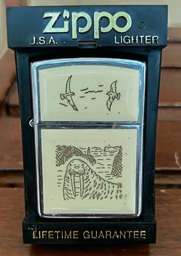 Zippo scrimshaw walrus - scrimshaw,