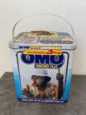 Ancienne Boîte Métal Baril Lessive Pub OMO Singe Deco Rétro Collection