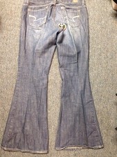 American Eagle Jeans Real Flare Size 10 Regular Jeans Peace Logo Iron On 