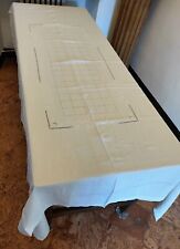 Linge Ancien Nappe De Mariage Art Déco Lin richement Brodée main 225 x 170 cm