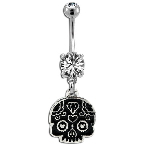 Steel color sugar skull - color,