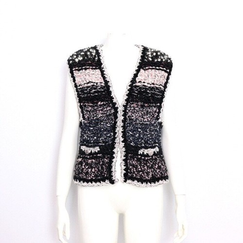 Chanel gilet tweed avec - gilet,