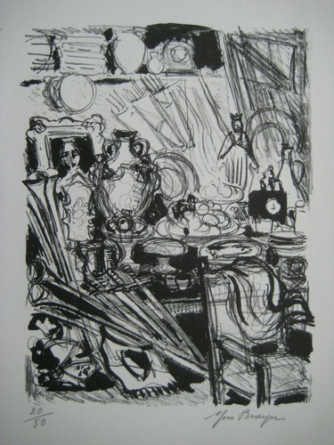 Brayer yves lithographie 1969 - lithographie,