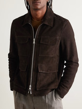 Veste en cuir marron foncé