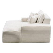 Uimoso Chaise longue intérieure beige 1380 mm convertible en canapé-lit