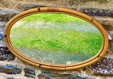 Miroir ovale Mid-Century avec