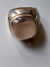 THOMAS SABO BAGUE IMPOSANTE T52 QUARTZ FUMÉ ARGENT MASSIF POINÇONNÉE