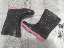 Bottes de pluie fille LH taille 28 bleu marine à petits pois en très bon état