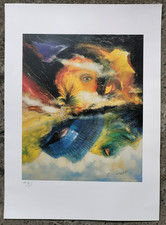 Belle Lithographie signée JP CUY 91 , épreuve d artiste numérotée . Abstrait