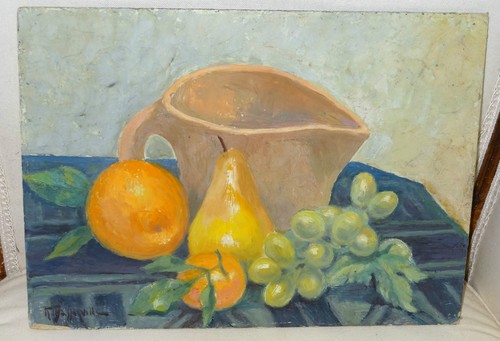 Peinture huile carton nature - peinture,