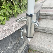 Support Parasol Balcon Support Métal Réglable pour Poteaux Parapluie Extérieu