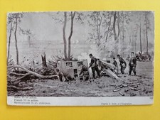 CPA ILLUSTRATION Guerre 1915 CANON de 75mm en ACTION Boite à Munition French GUN