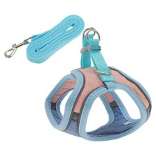 Harnais chat 1,5M anti-évasion réfléchissant réglable bleu rose