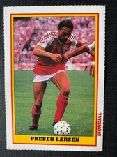 PREBEN LARSEN DANEMARK VERONA MONDIAL 86 FOOTBALL ROOKIE CARD MONDIAL