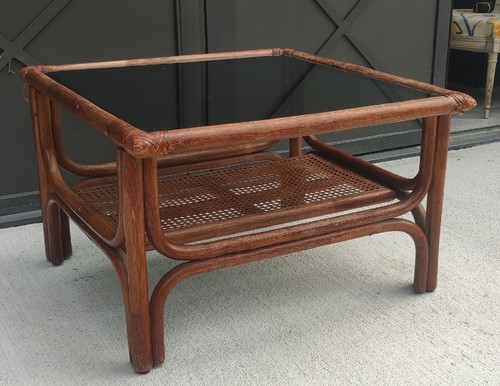 Table basse vintage bambou - table,