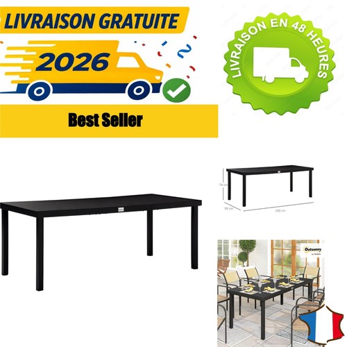 Table jardin outsunny - jardin, 190