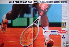 PUBLICITÉ DE PRESSE 1984 INTERSPORT LA HUTTE ÉQUIPEMENT COQ SPORTIF - TENNIS