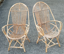 paire de fauteuil rotin design 50 60 chair rattan