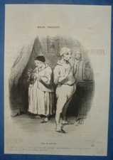 CHD 2115 DAUMIER 1842 HUMOUR - MOEURS CONJUGALES - PERRUQUE ET OEIL DE VERRE