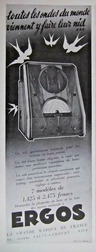Publicité presse 1935 ergos - publicitÉ,