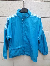 VINTAGE Veste ADIDAS K-Way windbreaker bleu turquoise nylon Ventex168 S