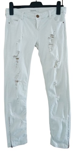 Jean blanc casse creme troue - jean,
