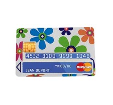 Stickers, Autocollants, Adhésifs Carte Bancaire Motif  Fleurs Psychédéliques