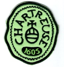 Ecusson / blason brodé tissu Vintage CHARTREUSE