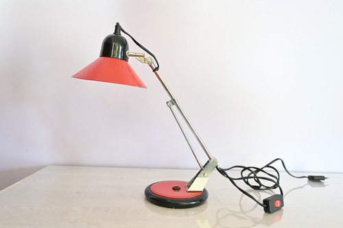 Lampe rouge bureau vintage - lampe,