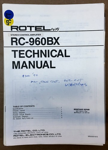 Rotel 960bx preamp - rc-960bx,