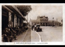 SAINT-AMAND-MONTROND (18) RESTAURANT BUFFET de la GARE animé vers 1930
