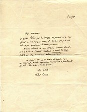 Albert CAMUS -  Lettre