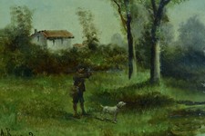 Beau Tableau ancien scene de