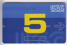 CINEMA CARTE / CARD .. UGC 5 PLACES CARTON PERIME 2001 MAGNETIQUE +N° 