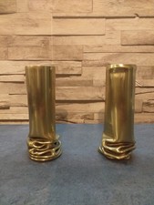 - 2 vases douilles d'obus en laiton massif 