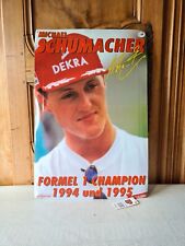  PLAQUE EN TOLE POSTER MICHAEL SCHUMACHER FORMEL 1 CHAMPION 1994/95 LITHOGRAPHIE