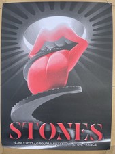 Rolling Stones Lyon  official lithograph poster   sixty tour 2022  France