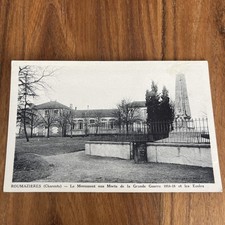 Postcard Cpa - Roumazieres(charente) - Le Monument Aux Morts De La Grande Guerre