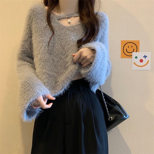 Pull maille fausse fourrure - maille,