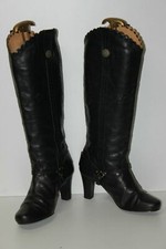 ASH Bottes Cavalières à Talons Cuir Noir T 39 TBE