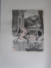 Paul Emile Bécat / Gravure érotique  en couleurs / Curiosa / 20X14cm