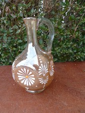 Ancien petit pichet broc en verre émaillé art populaire
