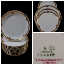 12 Assiettes Plates BERNARDAUD & Co LIMOGES  Ø 24.5cm Porcelaine PLAT DE SERVICE
