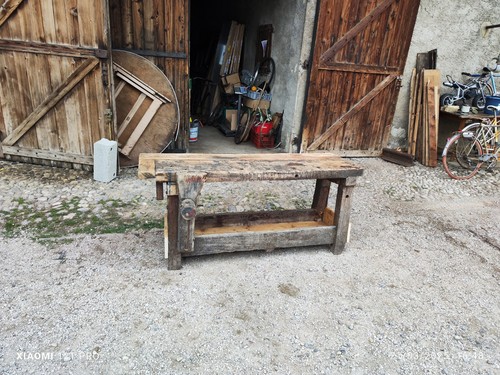 établi bois ancien 1900 - ,