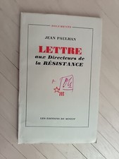 Jean Paulhan. Lettre aux directeurs de la résistance. Edition de 1952