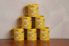 NEUF / 6 MUGS TASSES M&M'S JAUNE WANTED / collection bonbon chocolat m&m's pub
