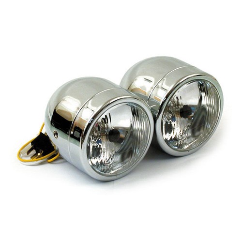 Double phare chromé pour - phare,