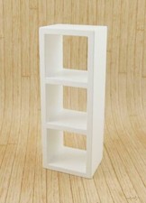 Poupées Maison 3 Cube Présentation Unité Moderne Blanc Étagères Bibliothèque 1 :